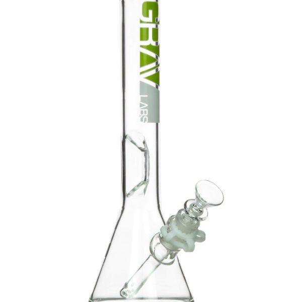 grav labs beaker tube with ice catcher clear bong