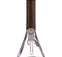 Walnut Wood Accented Beaker Bong